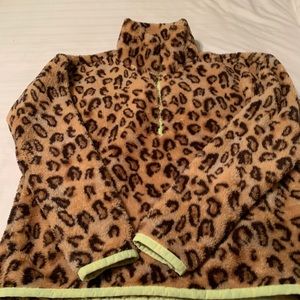 RBX Leopard print Sherpa 1/4 Zip